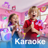 Darrahopens Audio & Video > Musical Instrument & Accessories > Audio Accessories Laser Kids Disco Karaoke with Two Mics White