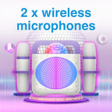 Darrahopens Audio & Video > Musical Instrument & Accessories > Audio Accessories Laser Kids Disco Karaoke with Two Mics White
