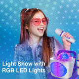 Darrahopens Audio & Video > Musical Instrument & Accessories > Audio Accessories Laser Kids Disco Karaoke with Two Mics White
