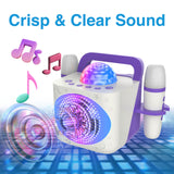Darrahopens Audio & Video > Musical Instrument & Accessories > Audio Accessories Laser Kids Disco Karaoke with Two Mics White