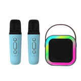 Darrahopens Audio & Video > Musical Instrument & Accessories > Audio Accessories Laser Mini Karaoke Speaker with 2 Wireless Mics - Blue