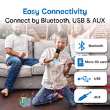 Darrahopens Audio & Video > Musical Instrument & Accessories > Audio Accessories Laser Mini Karaoke Speaker with 2 Wireless Mics - Blue
