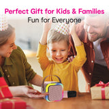 Darrahopens Audio & Video > Musical Instrument & Accessories > Audio Accessories Laser Mini Karaoke Speaker with 2 Wireless Mics - Pink