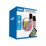 Darrahopens Audio & Video > Musical Instrument & Accessories > Audio Accessories Laser Mini Karaoke Speaker with 2 Wireless Mics - Pink