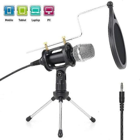 Darrahopens Audio & Video > Musical Instrument & Accessories > Audio Accessories Metal Condenser Microphone Set - PC/Laptop Studio Recording Microphone Kit