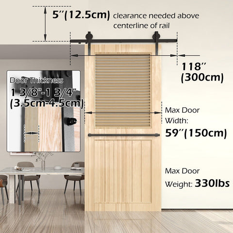 Darrahopens Audio & Video > Musical Instrument & Accessories > Audio Accessories Sliding Barn Door Hardware Kit Heavy Duty Rust Resistant Single Door 3M