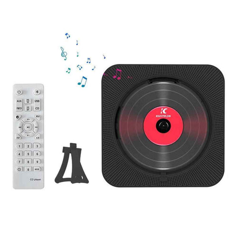 Darrahopens Audio & Video > Musical Instrument & Accessories > Audio Accessories Wall-Mount Bluetooth CD Player LCD Display Music Player Home Audio Boombox Black