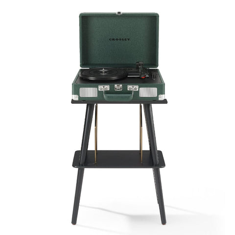 Darrahopens Audio & Video > Musical Instrument & Accessories > Audio Players & Recorders Crosley Cruiser Bluetooth Portable Turntable - Emerald Green + Crosley Entertainment Stand Bundle