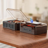 Darrahopens Audio & Video > Musical Instrument & Accessories > Audio Players & Recorders Retro CD Music Player with Bluetooth and FM Radio Multifunctional Home Audio System Brown
