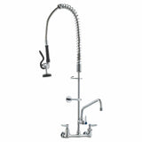 Darrahopens Audio & Video > Musical Instrument & Accessories > Audio Players & Recorders VEVOR Commercial Faucet with Pre-Rinse Sprayer, 36" Height, 8" Center, 12" Swing Spout, Wall Mount Kitchen Sink Faucet, Brass Constructed Device with Pull Down Spray, for 1/2/3 Compartment Sink