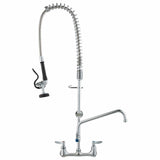 Darrahopens Audio & Video > Musical Instrument & Accessories > Audio Players & Recorders VEVOR Commercial Faucet with Pre-Rinse Sprayer, 36" Height, 8" Center, 12" Swing Spout, Wall Mount Kitchen Sink Faucet, Brass Constructed Device with Pull Down Spray, for 1/2/3 Compartment Sink