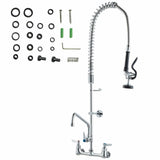 Darrahopens Audio & Video > Musical Instrument & Accessories > Audio Players & Recorders VEVOR Commercial Faucet with Pre-Rinse Sprayer, 36" Height, 8" Center, 12" Swing Spout, Wall Mount Kitchen Sink Faucet, Brass Constructed Device with Pull Down Spray, for 1/2/3 Compartment Sink