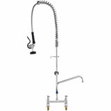 Darrahopens Audio & Video > Musical Instrument & Accessories > Audio Players & Recorders VEVOR Commercial Faucet with Pre-Rinse Sprayer, 44" Height, 8" Center, 12" Swing Spout, Deck Mount Kitchen Sink Faucet, Brass Constructed Device with Pull Down Spray, for 1/2/3 Compartment Sink