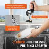 Darrahopens Audio & Video > Musical Instrument & Accessories > Audio Players & Recorders VEVOR Commercial Faucet with Pre-Rinse Sprayer, 44" Height, 8" Center, 12" Swing Spout, Deck Mount Kitchen Sink Faucet, Brass Constructed Device with Pull Down Spray, for 1/2/3 Compartment Sink