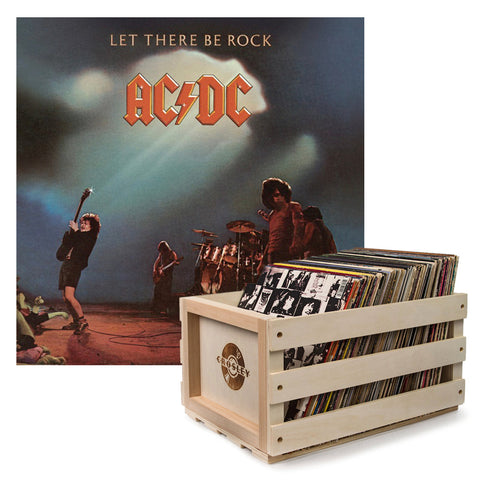 Darrahopens Audio & Video > Musical Instrument & Accessories > CDs & Vinyl Crosley Record Storage Crate AC/DC Let there Be Rock Vinyl Album Bundle