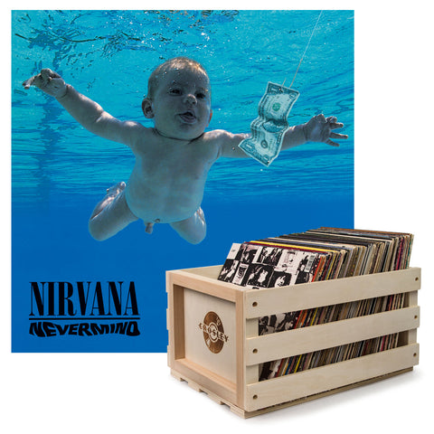 Darrahopens Audio & Video > Musical Instrument & Accessories > CDs & Vinyl Crosley Record Storage Crate & Nirvana Nevermind - Vinyl Album Bundle