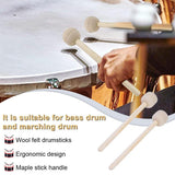 Darrahopens Audio & Video > Musical Instrument & Accessories > Drums 2pcs Felt Drumsticks Gong Mallets Soft Hammer Drum Accessories Percussion Tools