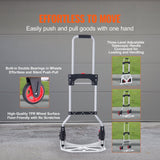 Darrahopens Audio & Video > Musical Instrument & Accessories > Drums VEVOR Folding Hand Truck, 80 kg Load Capacity, Aluminum Portable Cart, Convertible Hand Truck and Dolly with Telescoping Handle and Rubber Wheels, Ultra Lightweight Super Strong for Moving Warehouse