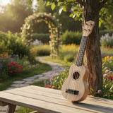Darrahopens Audio & Video > Musical Instrument & Accessories > Guitars Acacia wood 17-inch Playable Ukulele Mini Guitar, lightweight and portable. Features comfortable nylon strings, includes a pick, and has open-style tuning pegs for precise tuning. Suitable for beginners and music enthusiasts, a popular gift choice for hol