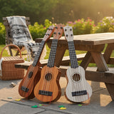 Darrahopens Audio & Video > Musical Instrument & Accessories > Guitars Acacia wood 17-inch Playable Ukulele Mini Guitar, lightweight and portable. Features comfortable nylon strings, includes a pick, and has open-style tuning pegs for precise tuning. Suitable for beginners and music enthusiasts, a popular gift choice for hol