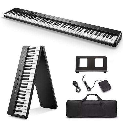 Darrahopens Audio & Video > Musical Instrument & Accessories > Musical Keyboards Folding Digital Piano 88 Key Velocity-Sensitive + Carry Case Pedal