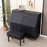 Leather Upright Piano Cover, Piano Full Cover Dustproof Waterproof, Universal Upright Piano Leather Protective Cover, Block Sunlight, Moisture, Dust - Black - Size Double seat cover+piano cover In Australia - Darrahopens