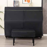 Leather Upright Piano Cover, Piano Full Cover Dustproof Waterproof, Universal Upright Piano Leather Protective Cover, Block Sunlight, Moisture, Dust - Black - Size Double seat cover+piano cover In Australia - Darrahopens