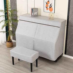 Leather Upright Piano Cover, Piano Full Cover Dustproof Waterproof, Universal Upright Piano Leather Protective Cover, Block Sunlight, Moisture, Dust - White - Size Only pian cover In Australia - Darrahopens