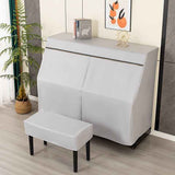 Leather Upright Piano Cover, Piano Full Cover Dustproof Waterproof, Universal Upright Piano Leather Protective Cover, Block Sunlight, Moisture, Dust - White - Size Only pian cover In Australia - Darrahopens