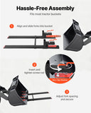 Darrahopens Audio & Video > Musical Instrument & Accessories > Musical Keyboards VEVOR Pallet Forks, 1814 kg Clamp on Pallet Forks, 149 cm Total Length Heavy-Duty Tractor Fork with Adjustable Stabilizer Bar for Tractor Attachments, Loader Bucket, and Skid Steer, Black