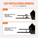 Darrahopens Audio & Video > Musical Instrument & Accessories > Musical Keyboards VEVOR Pallet Forks, 907 kg Tractor Bucket Forks, 1490 mm Total Length Clamp on Pallet Forks with Adjustable Stabilizer bar, Heavy Duty Pallet Forks for Tractor Attachments, Skid Steer, Loader Bucket