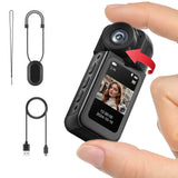 Darrahopens Audio & Video > Photography > Camera Accessories 2.7K HD Mini Action Camera, Portable Thumb Camera with 180° Rotating Lens, Black In Australia - Darrahopens