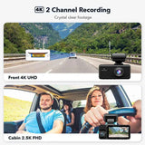 4K 3 Channel Dash Cam with 5G WiFi, Front, Rear, and Inside Recording, Free 64GB SD Card In Australia - Darrahopens