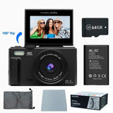 Darrahopens Audio & Video > Photography > Camera Accessories 4K Digital Camera for Photography 64MP Vlogging Black
