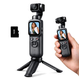 Darrahopens Audio & Video > Photography > Camera Accessories 4K Vlogging Camera with 330° Gimbal Lens & 75MP Photo, WiFi Pocket Camera Compact Vlog Camera for Beginners, 330 Degree Rotating Lens, Content Creator Kit with Tripod & 16GB Card - Black - Size 158mm In Australia - Darrahopens