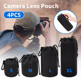Darrahopens Audio & Video > Photography > Camera Accessories 4pcs DSLR Camera Lens Pouch Protective Case Tube Bag Soft Cover for SLR Storage
