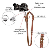 Darrahopens Audio & Video > Photography > Camera Accessories Coffee Adjustable Genuine Leather Camera Strap - Crossbody Shoulder Sling for DSLR/SLR(The camera is a prop and is not included)