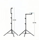 Darrahopens Audio & Video > Photography > Camera Accessories Floor Standing Phone Tripod with Swan Neck Arm – Includes Phone Clamp & Selfie Remote, Multi-Angle Stand for Live Streaming, Food Photography, Vlogging (Black)