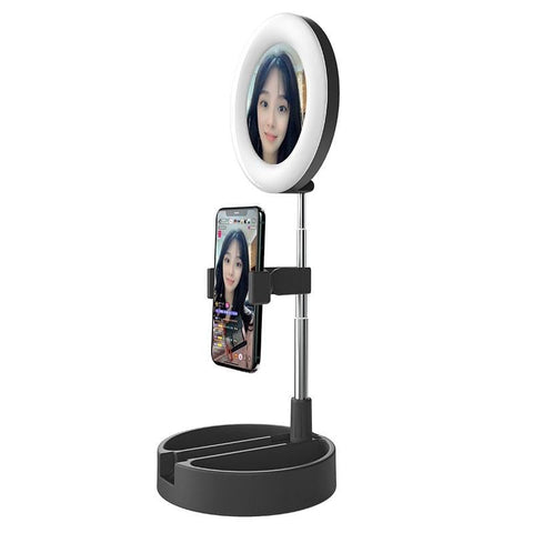 Darrahopens Audio & Video > Photography > Camera Accessories Foldable Desktop Makeup Mirror Holder With Storage