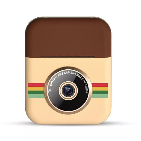 Darrahopens Audio & Video > Photography > Camera Accessories Kids Instant Print Camera with 32GB SD Card & 3 Paper Rolls - Retro Thermal Digital Camera & Video Recorder - 1080P Dual Lens Selfie Toy Gift - Brown