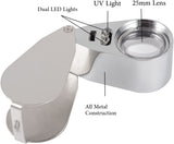 Darrahopens Audio & Video > Photography > Camera Accessories LED UV Jewelers Loupe 40X Magnification Foldable Metal