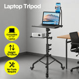 Darrahopens Audio & Video > Photography > Camera Accessories Mobile Laptop Tripod Stand 11-16 Inch on Wheels 82-170cm Height Adjustable Projector Stand Portable Stand with Gooseneck Phone Holder for Home Office