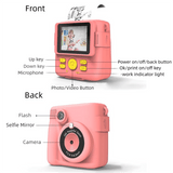 Darrahopens Audio & Video > Photography > Camera Accessories Pink ABS-681 Portable Kids Mini Digital Polaroid with 32GB Card,  3 Rolls Printing Paper & 6 Color Pens - Instant Print Thermal Photo Printer for DIY Fun