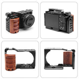 Darrahopens Audio & Video > Photography > Camera Accessories Sony Zv-E10 Camera Cage With Wood Handle And Metal Stabilizer Rig