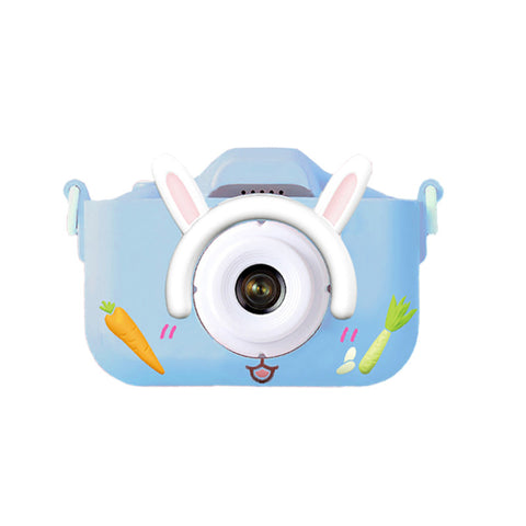 Darrahopens Audio & Video > Photography > Camera Accessories X2 Blue Single Lens Kids Carrot Bunny Digital Camera - Multi-Functions With 20MP Interpolation, Photo & Multiple Filters, 1080P Video and Game
