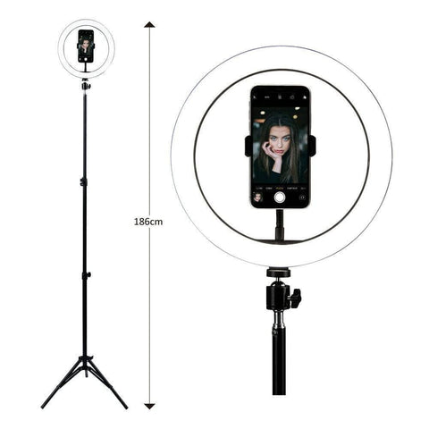 Darrahopens Audio & Video > Photography LED Selfie Ring Light with Tripod Stand & Cell Phone Holder for Live Stream/Makeup