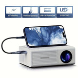 Darrahopens Audio & Video > Projectors & Accessories > Projectors 80-inch projector, LED projector, remote control projector, USB phone link projector, home entertainment projector
