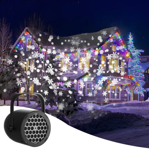 Darrahopens Audio & Video > Projectors & Accessories > Projectors Black Christmas LED Projection Lights Portable USB Holiday Atmosphere Lights 360-Degree Rotating Base Ideal for Indoor Home Decor and Party Decorations Christmas Snowflake Patterns