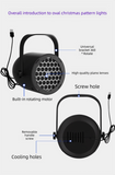 Darrahopens Audio & Video > Projectors & Accessories > Projectors Black Christmas LED Projection Lights Portable USB Holiday Atmosphere Lights 360-Degree Rotating Base Ideal for Indoor Home Decor and Party Decorations Christmas Snowflake Patterns