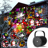 Darrahopens Audio & Video > Projectors & Accessories > Projectors Black Christmas LED Projector Light Portable USB Holiday Atmosphere Lamp with 360 Degree Rotating Stand for Indoor Home and Party Decoration Santa Snowman Patterns